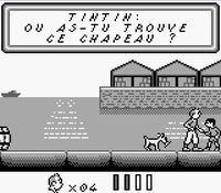 une photo d'Ã©cran de Tintin - Le Temple du Soleil sur Nintendo Game Boy